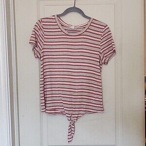 Pink Republic Junior Size Striped Short Sleeve Top Medium